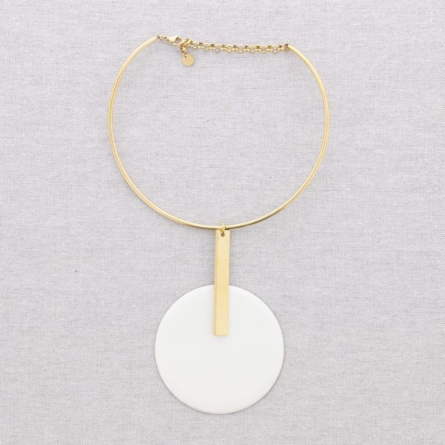 CHOKER ACERO COLGANTE MEDALLA ESMALTE