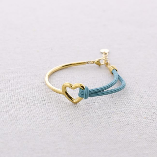 PULSERA ACERO RÍGIDA ELÁSTICA CORAZÓN