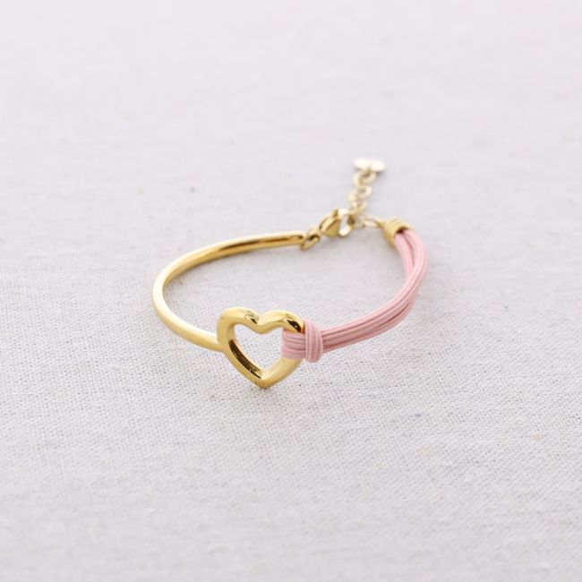 PULSERA ACERO RÍGIDA ELÁSTICA CORAZÓN