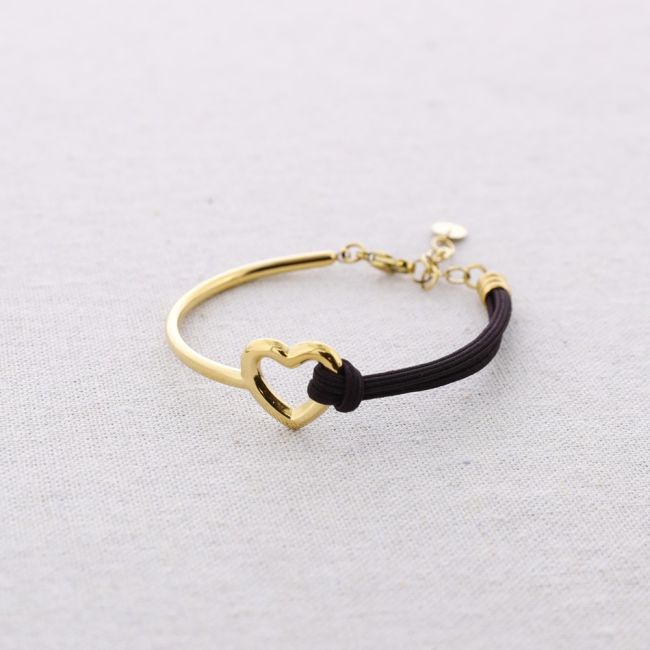 PULSERA ACERO RÍGIDA ELÁSTICA CORAZÓN