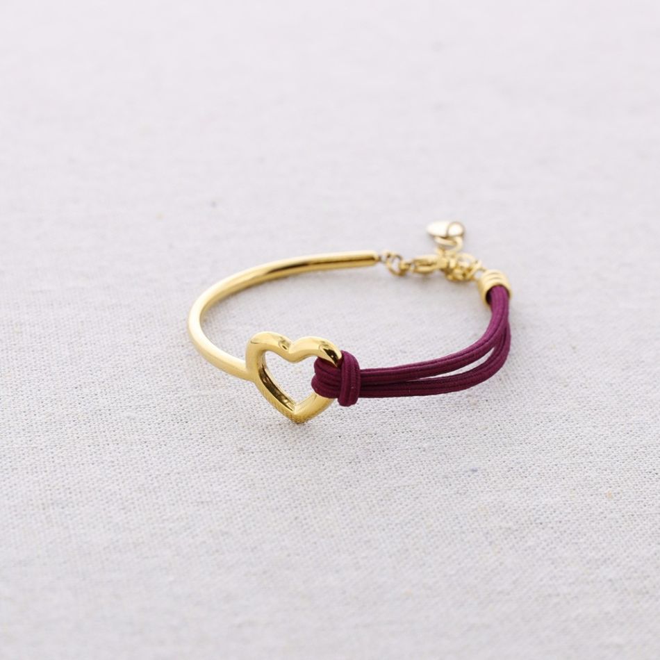 PULSERA ACERO RÍGIDA ELÁSTICA CORAZÓN