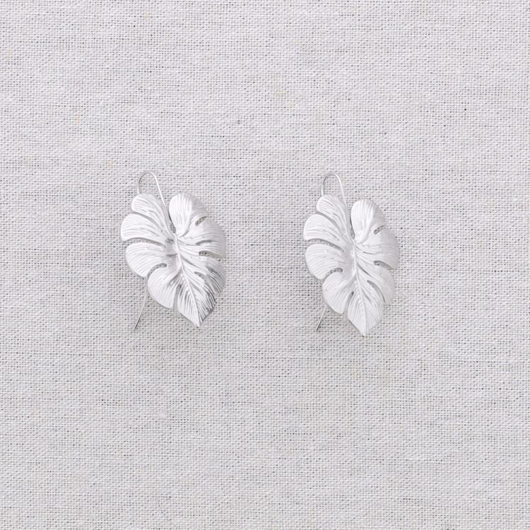 PENDIENTES ACERO COLGANTE HOJA COSTILLA DE ADÁN 2
