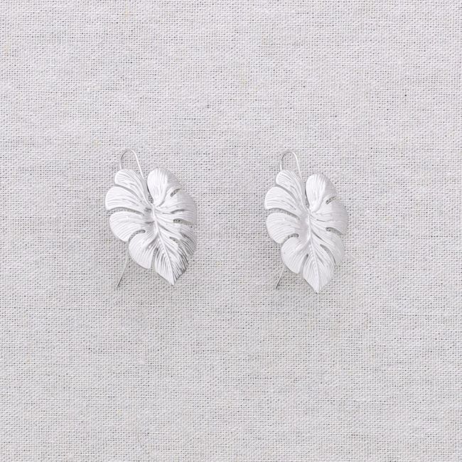 PENDIENTES ACERO COLGANTE HOJA COSTILLA DE ADÁN