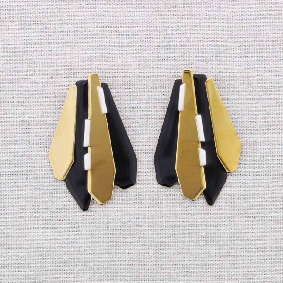 PENDIENTES  ACERO FORMAS GEOMÉTRICAS ESMALTE