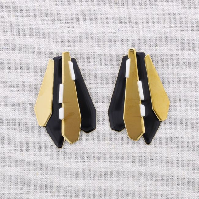 PENDIENTES  ACERO FORMAS GEOMÉTRICAS ESMALTE