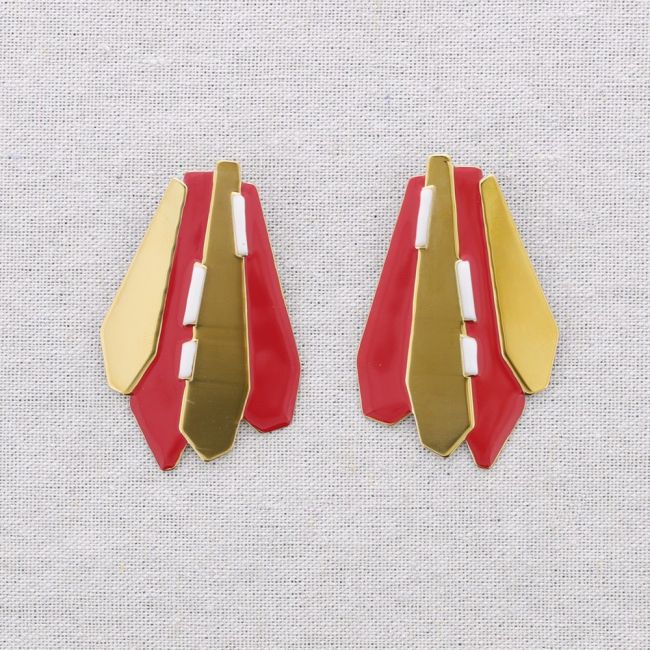 PENDIENTES  ACERO FORMAS GEOMÉTRICAS ESMALTE