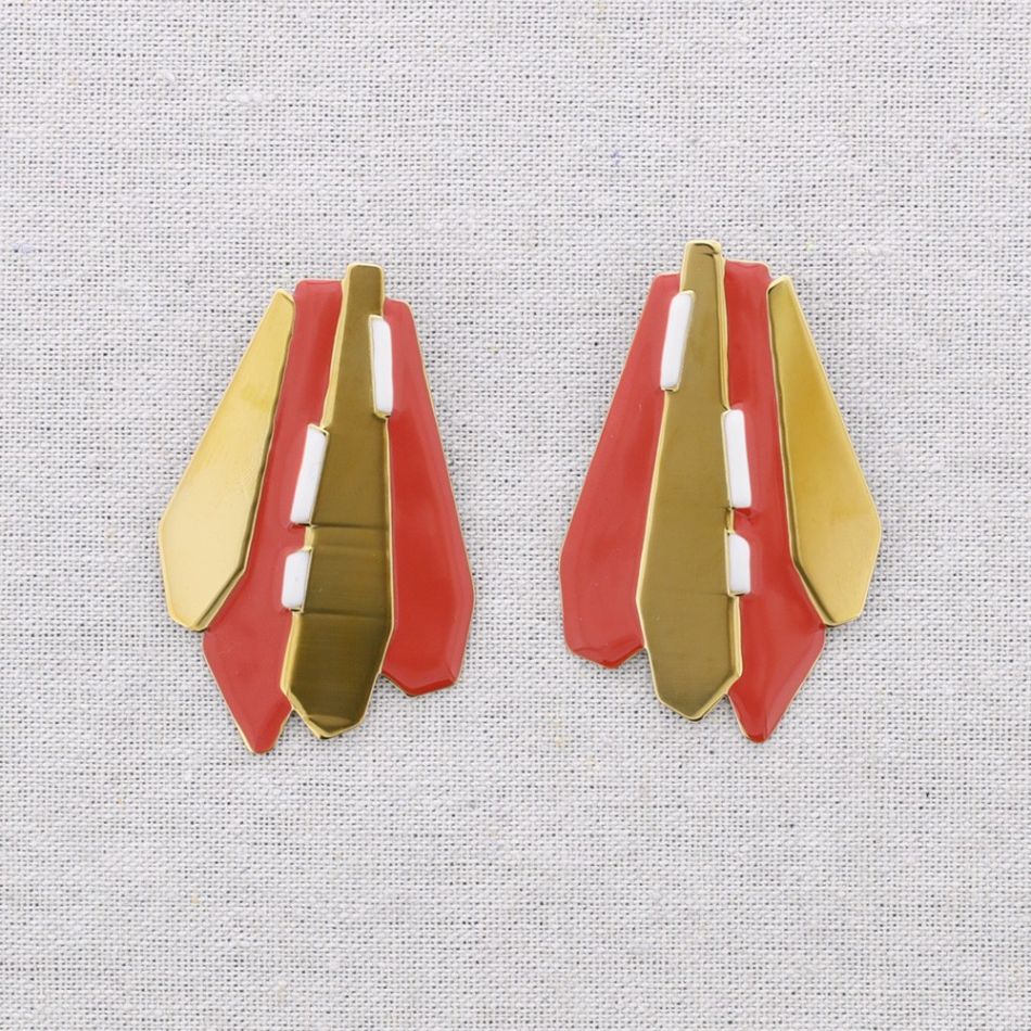 PENDIENTES  ACERO FORMAS GEOMÉTRICAS ESMALTE