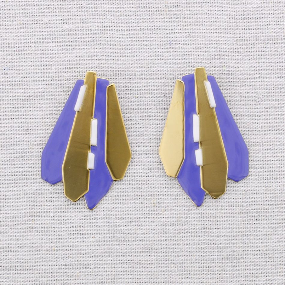 PENDIENTES  ACERO FORMAS GEOMÉTRICAS ESMALTE