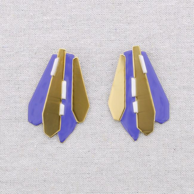 PENDIENTES  ACERO FORMAS GEOMÉTRICAS ESMALTE