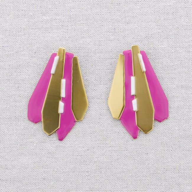 PENDIENTES  ACERO FORMAS GEOMÉTRICAS ESMALTE