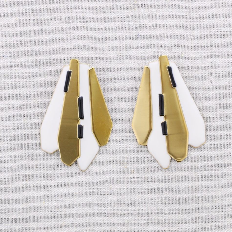 PENDIENTES  ACERO FORMAS GEOMÉTRICAS ESMALTE
