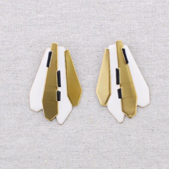 PENDIENTES  ACERO FORMAS GEOMÉTRICAS ESMALTE