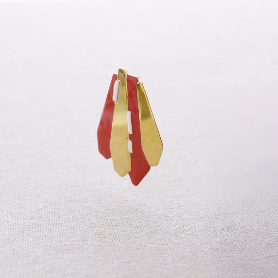 PENDIENTES  ACERO FORMAS GEOMÉTRICAS ESMALTE