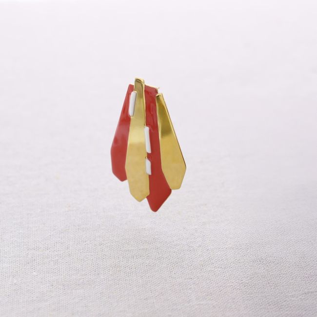 PENDIENTES  ACERO FORMAS GEOMÉTRICAS ESMALTE