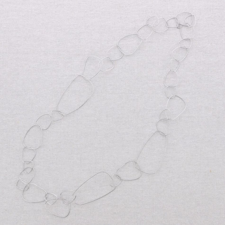 LONG STEEL LINK NECKLACE