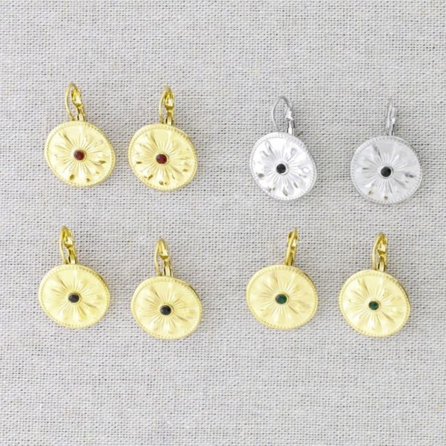 OMEGA CLOSURE MEDAL STEEL EARRINGS