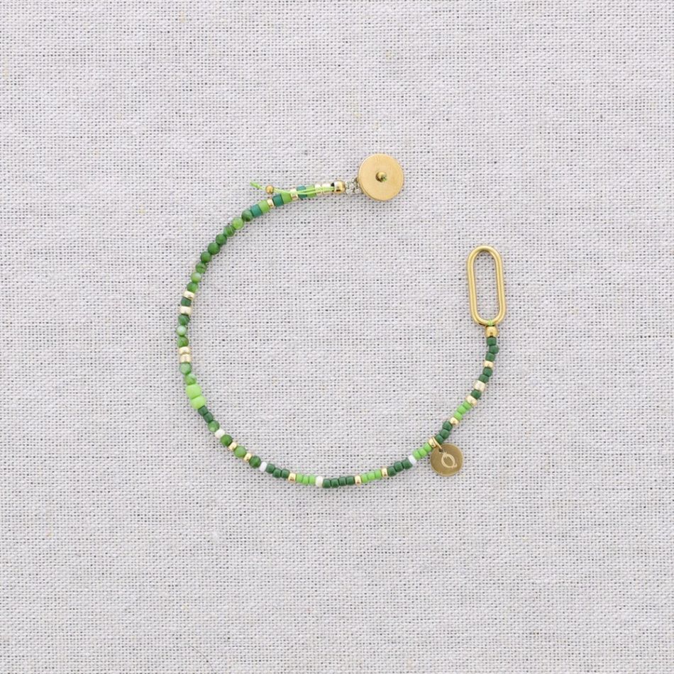 STEEL BEADS AND STONES BRACELET ADJUSTABLE SIZE
