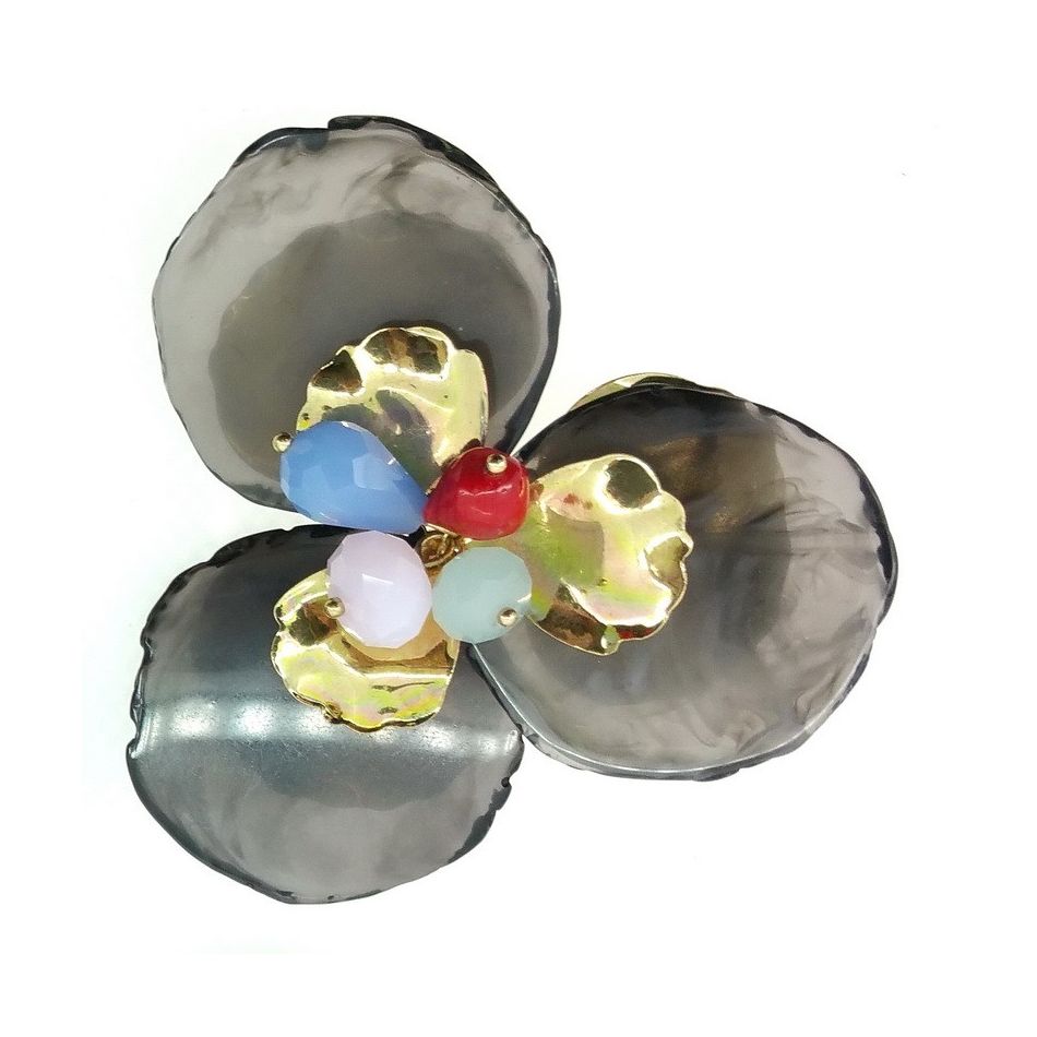 BEAD FLOWER BROOCH