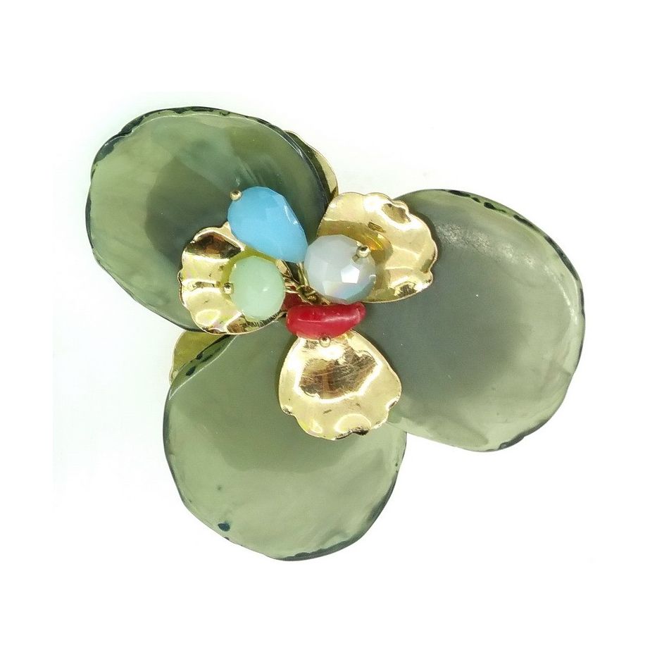BEAD FLOWER BROOCH