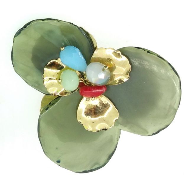 BEAD FLOWER BROOCH