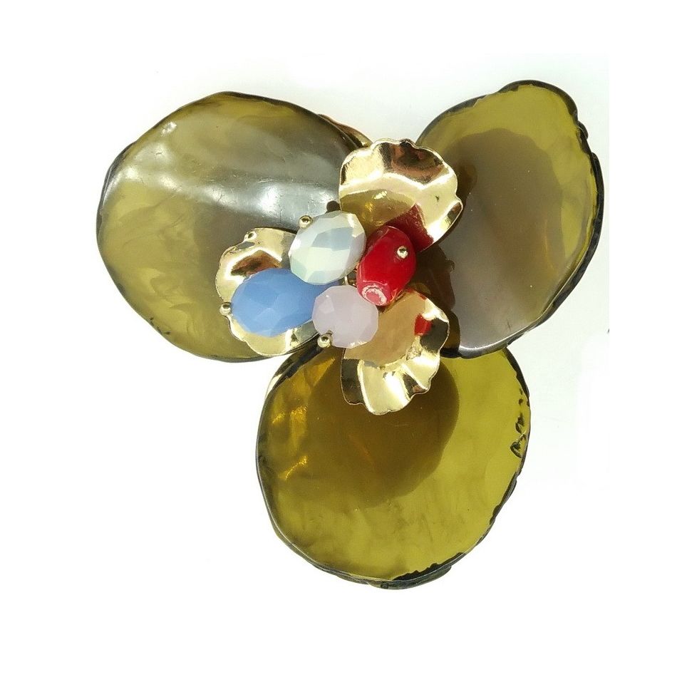 BEAD FLOWER BROOCH
