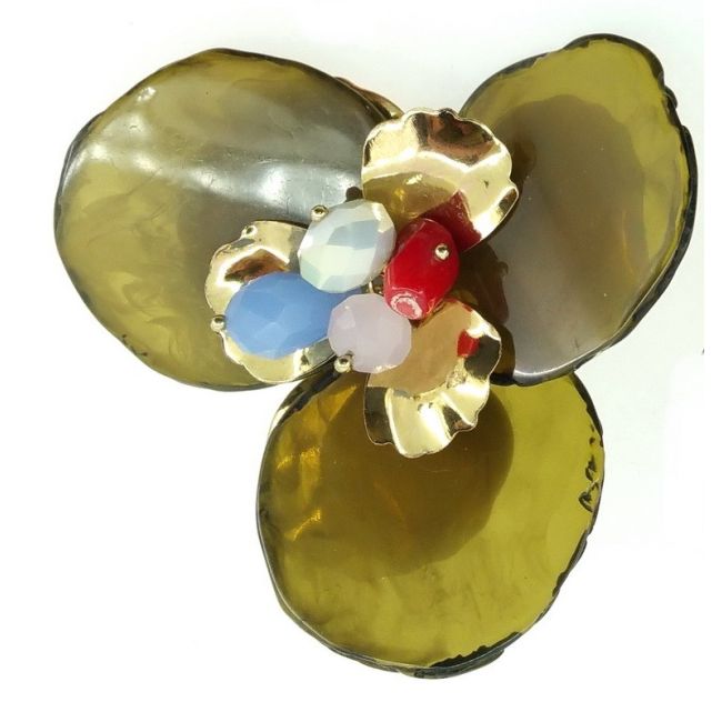 BEAD FLOWER BROOCH