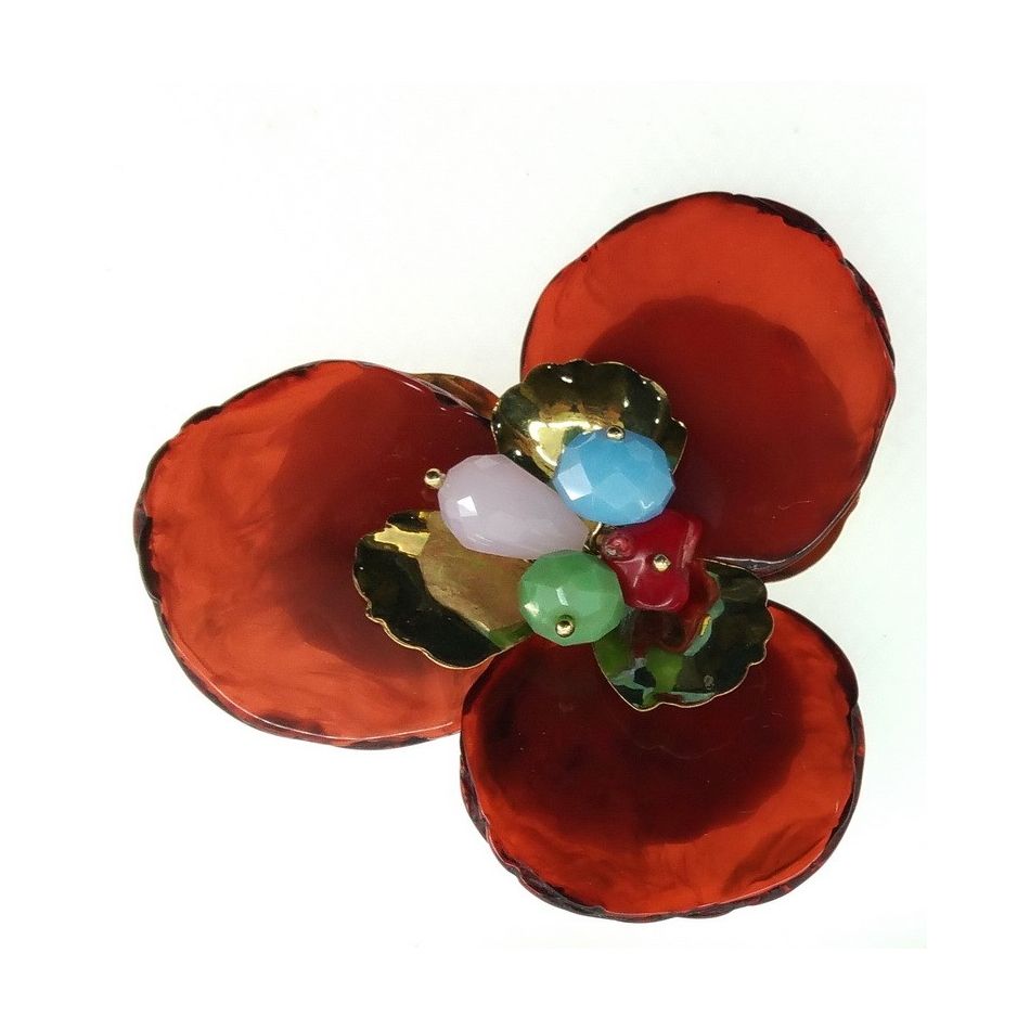 BEAD FLOWER BROOCH