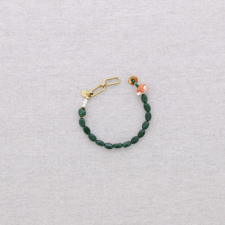 STEEL BEADS AND STONES BRACELET