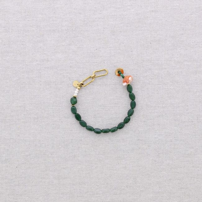 STEEL BEADS AND STONES BRACELET