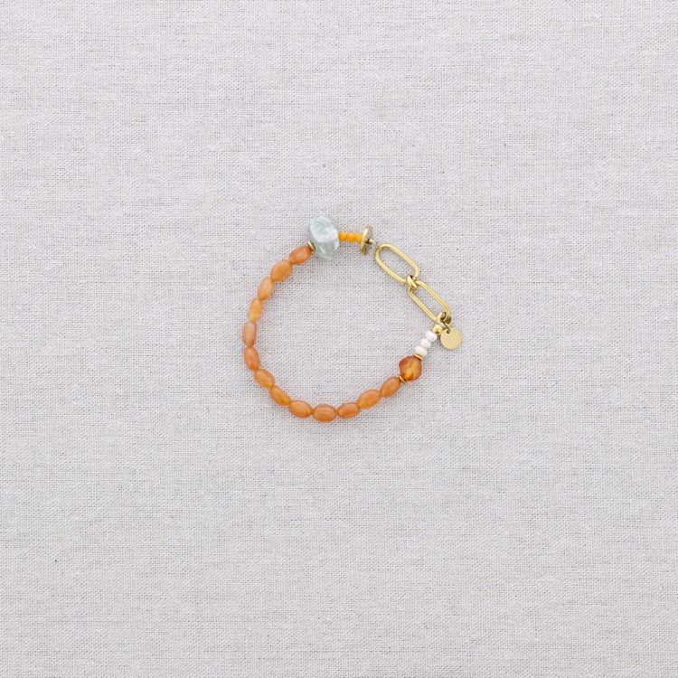 PULSERA ACERO CUENTAS PIEDRAS