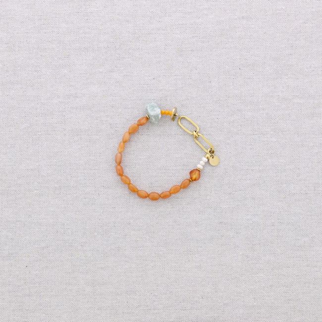 STEEL BEADS AND STONES BRACELET