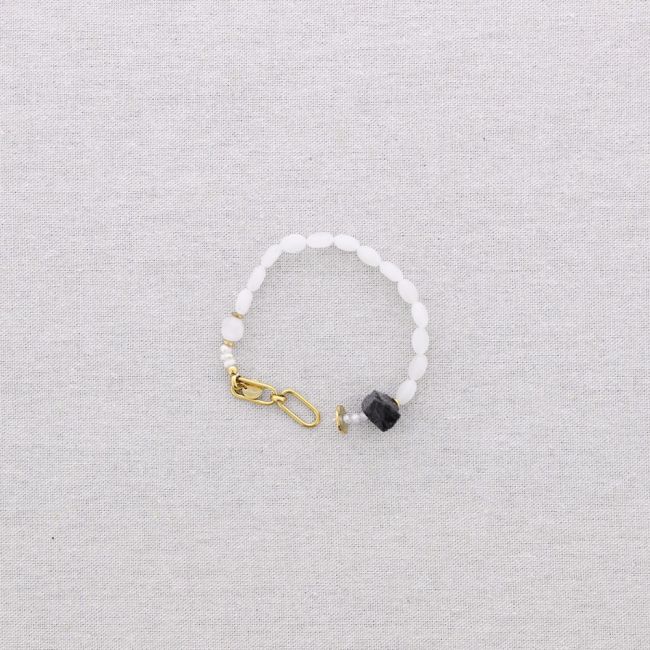 STEEL BEADS AND STONES BRACELET