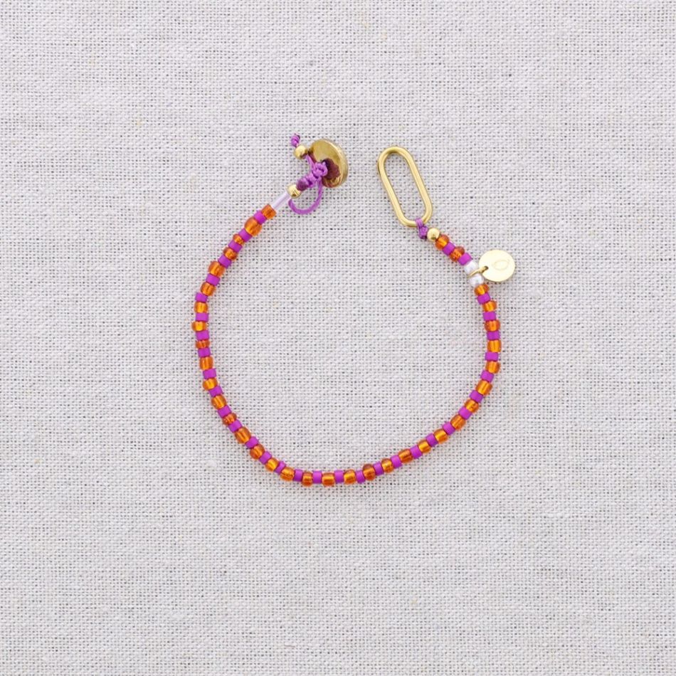 PULSERA ACERO CUENTA ABALORIOS AJUSTABLE
