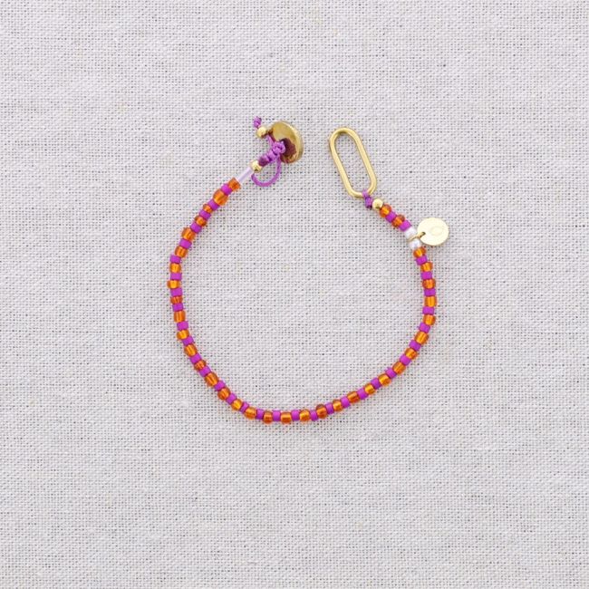 PULSERA ACERO CUENTA ABALORIOS AJUSTABLE