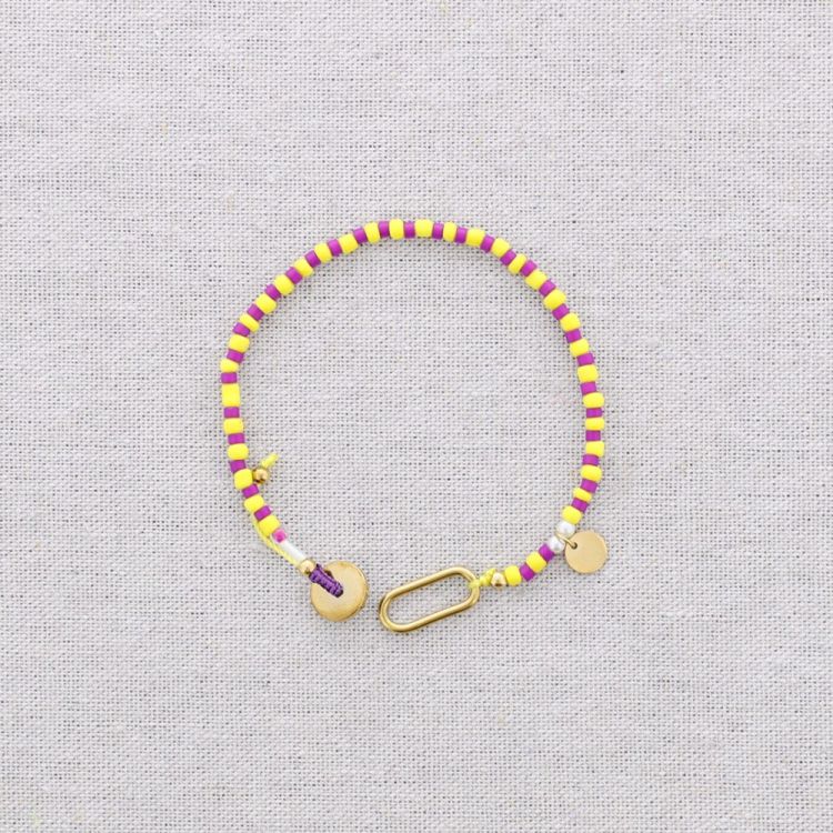 PULSERA ACERO CUENTA ABALORIOS AJUSTABLE