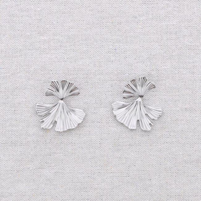 PENDIENTES ACERO COLGANTE HOJA GINGKO