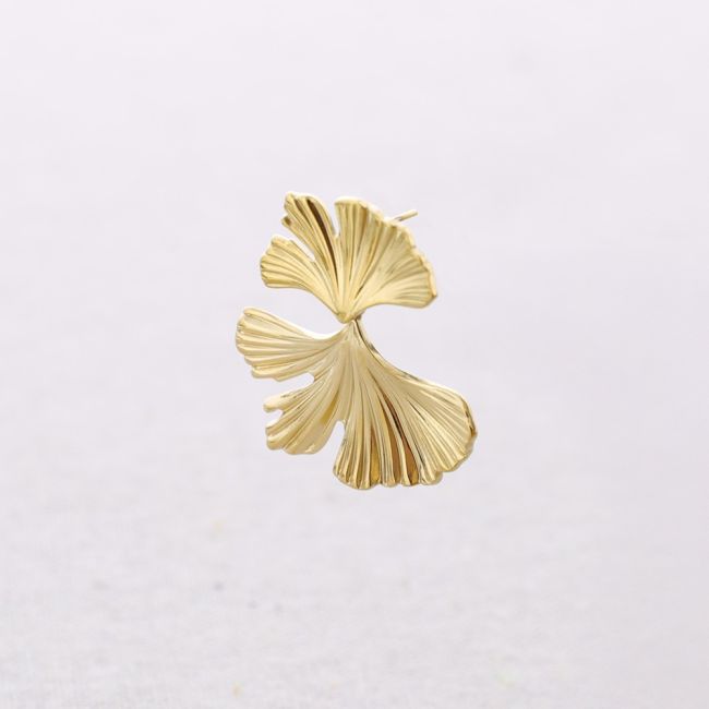 PENDIENTES ACERO COLGANTE HOJA GINGKO