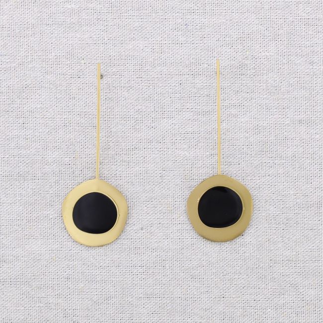 PENDIENTES ACERO COLGANTE MEDALLA ESMALTE