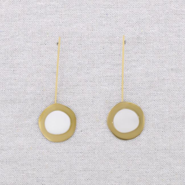 PENDIENTES ACERO COLGANTE MEDALLA ESMALTE