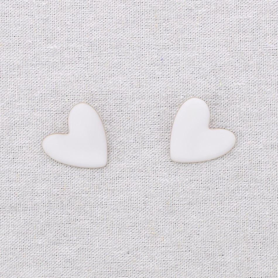 PENDIENTES PRESIÓN ACERO CORAZÓN ESMALTE