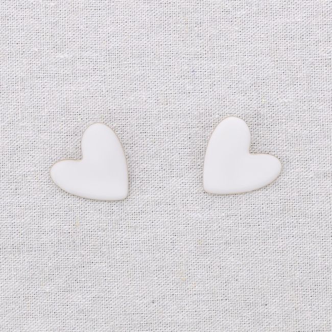 PENDIENTES PRESIÓN ACERO CORAZÓN ESMALTE
