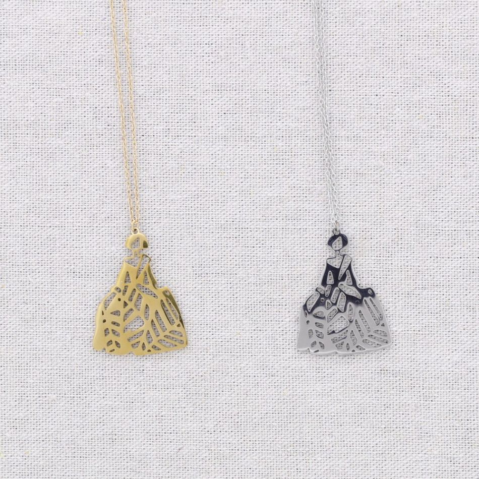 STEEL NECKLACE WITH FILIGREE MENINA PENDANT