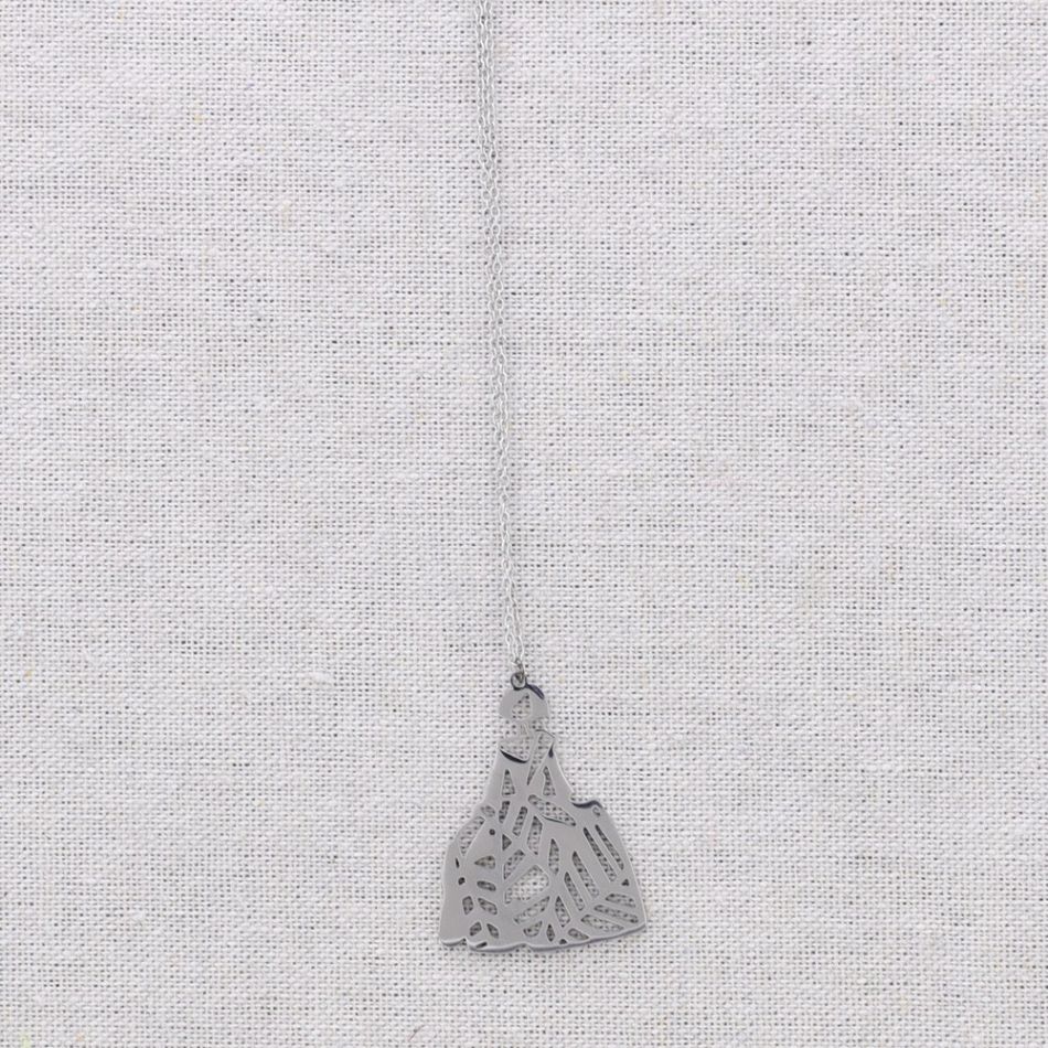 STEEL NECKLACE WITH FILIGREE MENINA PENDANT