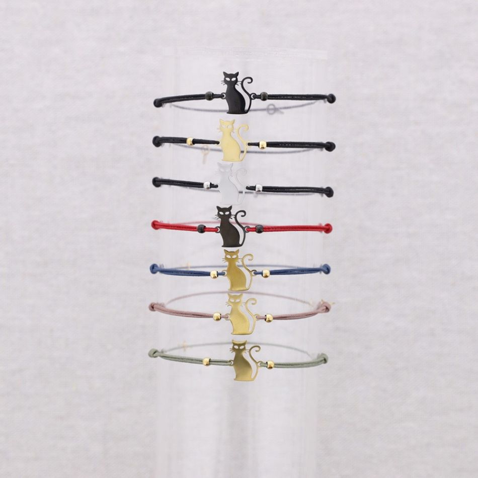 PULSERA ELÁSTICA ACERO GATO