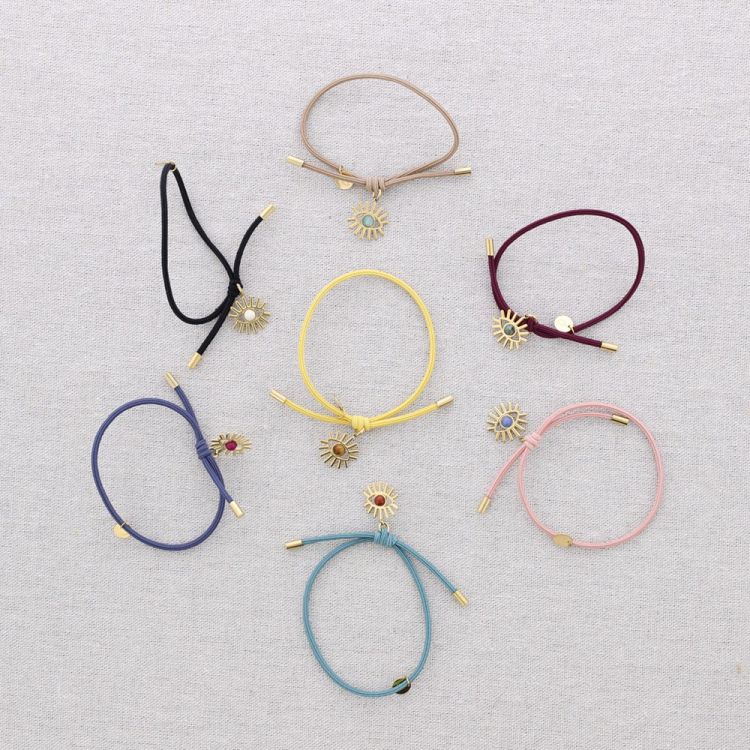 PULSERA ELÁSTICA ACERO COLGANTE OJO TURCO PIEDRA 2