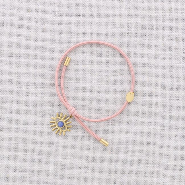 PULSERA ELÁSTICA ACERO COLGANTE OJO TURCO PIEDRA