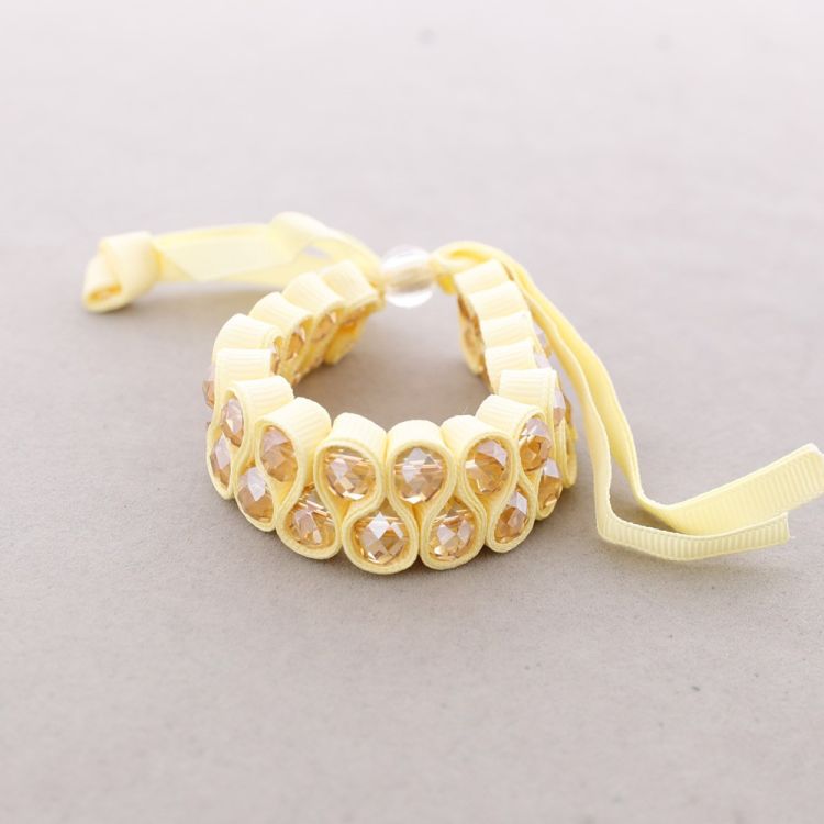 PULSERA LAZO CUENTAS FACETADAS