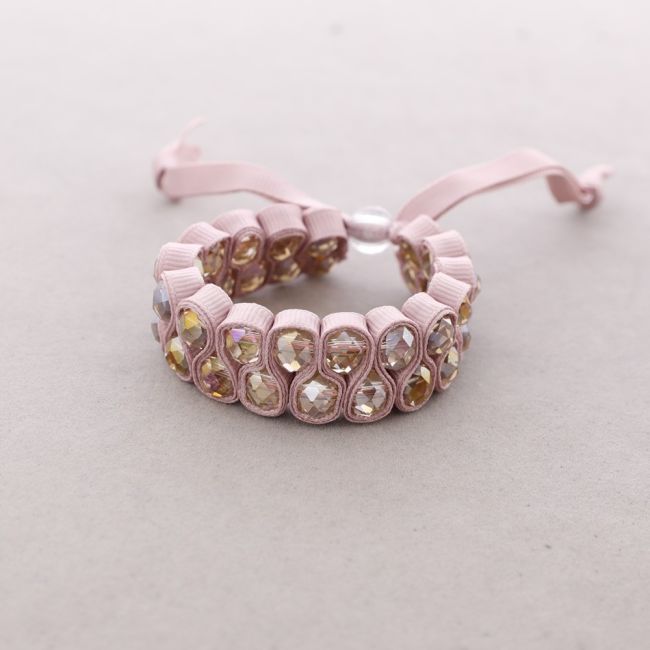 PULSERA LAZO CUENTAS FACETADAS