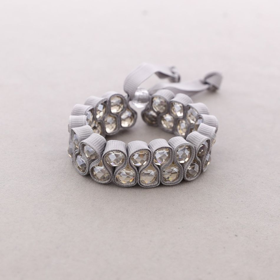 PULSERA LAZO CUENTAS FACETADAS