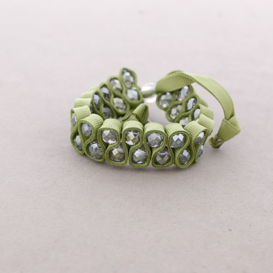 PULSERA LAZO CUENTAS FACETADAS